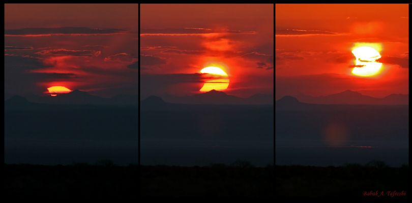 Norouz...
Caption NASA:"Clouds covered the eastern horizon on Monday, when the Sun rose over the expansive Touran Wildlife Reserve in North-Eastern Iran. Of course, on that day the Moon rose with the Sun, creating a widely enjoyed partial solar eclipse. Along with a mountainous horizon, the cloud cover lent a dramatic aspect to this eclipse sunrise and made it possible for astronomer Babak Tafreshi to record these telephoto images without using a filter. Advancing north in planet Earth's sky, the Sun itself was also approaching the equinox, the astronomical marker for the first day of Northern Hemisphere Spring and the beginning of Norouz, the Persian New Year".
Parole chiave: Solar Eclipse