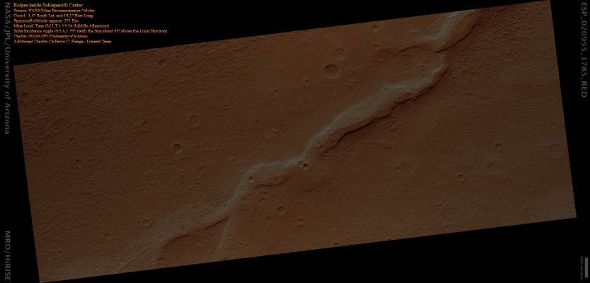 Ridges inside Schiaparelli Crater (Natural Colors; credits for the additional process. and color.: Dr Paolo C. Fienga - Lunexit Team)
nessun commento
Parole chiave: Mars from orbit - Craters - Schiaparelli Crater