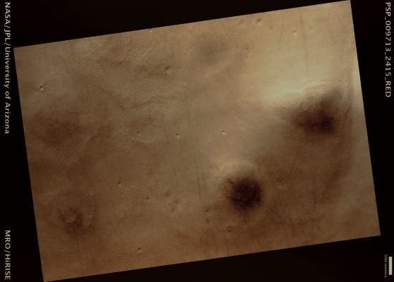 Vastitas' Rocky Terrain (possible True Colors; credits: Lunar Explorer Italia)
Mars Local Time: 15:10 (early afternoon)
Coord. (centered): 61,4° North Lat. and 208,0° East Long.
Spacecraft altitude: 310,1 Km (such as about 193,8 miles) 
Original image scale range: 31,0 cm/pixel (with 1 x 1 binning) so objects ~93 cm across are resolved 
Map projected scale: 25 cm/pixel 
Map projection: EQUIRECTANGULAR 
Emission Angle: 0,3° 
Phase Angle: 50,8°
Solar Incidence Angle: 51° (meaning that the Sun is about 39° above the Local Horizon)
Solar Longitude: 116,2° (Northern Summer)
Credits: NASA/JPL/University of Arizona
Additional process. and coloring: Lunar Explorer Italia
Parole chiave: Mars from orbit - Vastitas Borealis